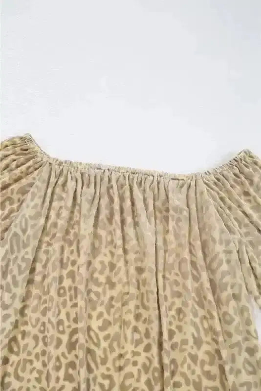 Velvet Leopard Off-Shoulder Blouse Women UK | Bold