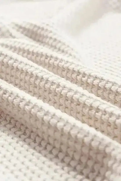 Waffle Knit Loose Fit Weekend Casual Top Women UK