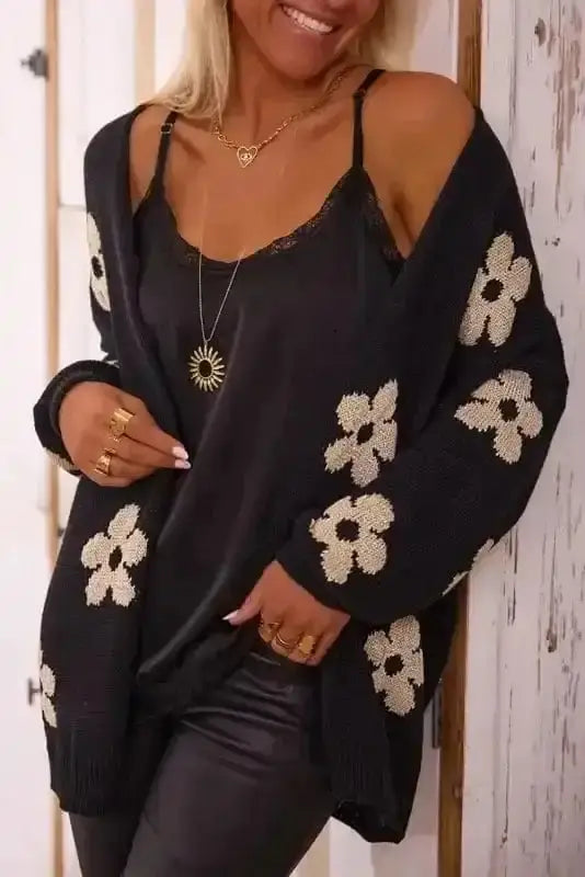 Loose Floral Print Cardigan Women UK