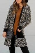 Leopard Open Front Duster Cardigan Women UK