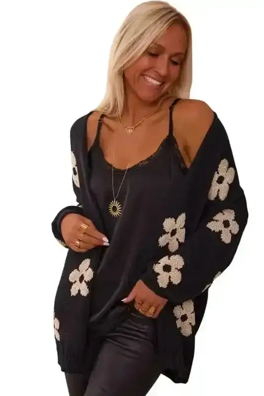 Loose Floral Print Cardigan Women UK