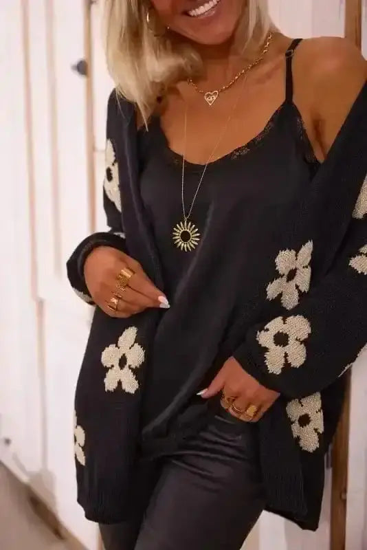 Loose Floral Print Cardigan Women UK