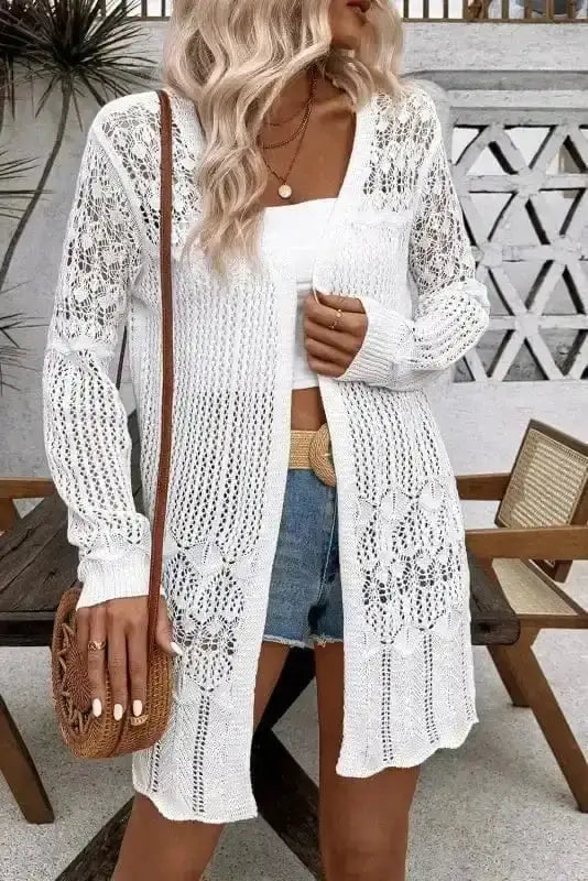 Boho Braid Crochet Cardigan Women UK