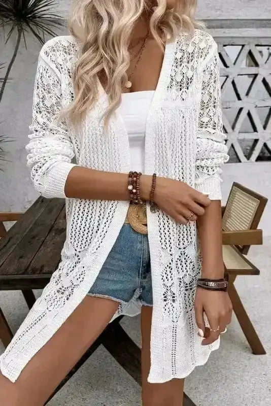 Boho Braid Crochet Cardigan Women UK