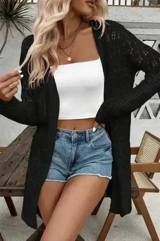 Boho Braid Crochet Cardigan Women UK