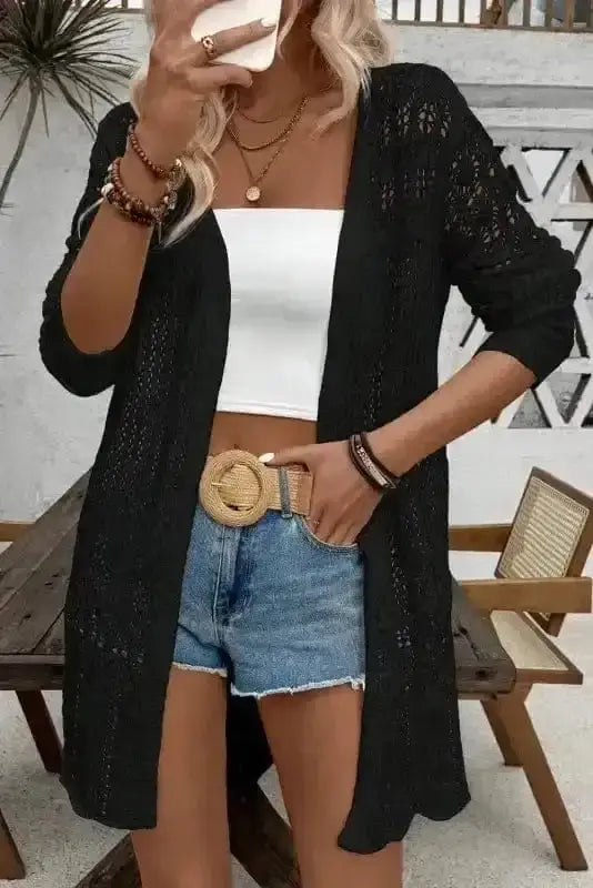 Boho Braid Crochet Cardigan Women UK