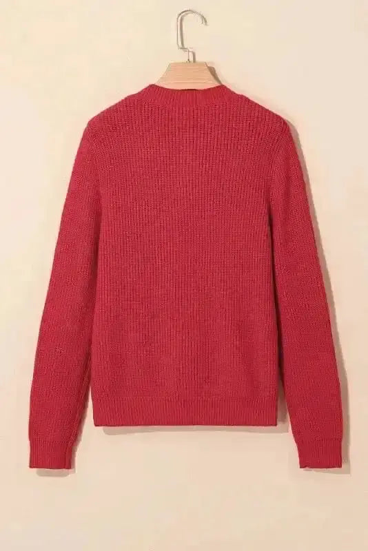 Grey Ribbed Bow Button Cardigan Women UK