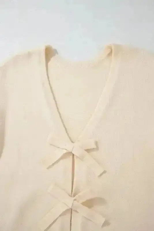 Bowknot Loose V-Neck Knit Cardigan Women UK