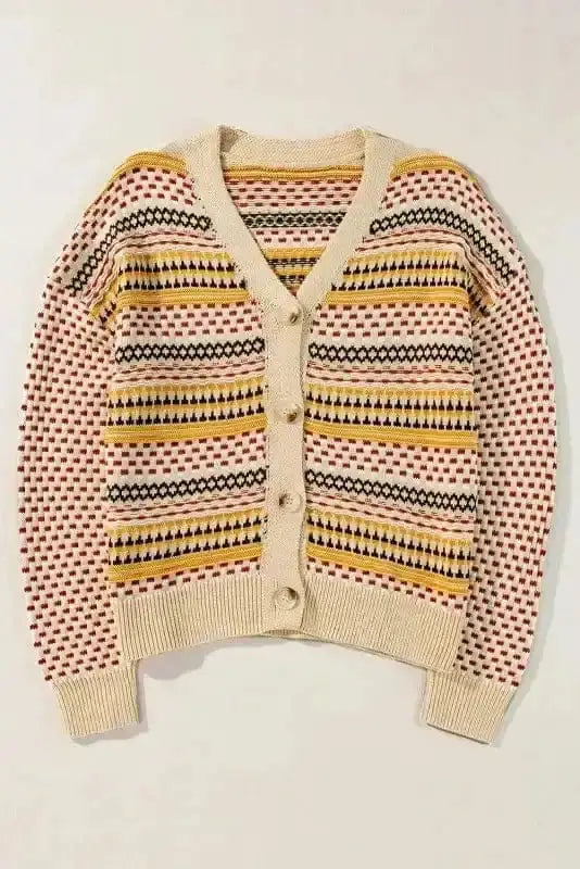 Khaki Buttoned Cropped Cardigan Women UK