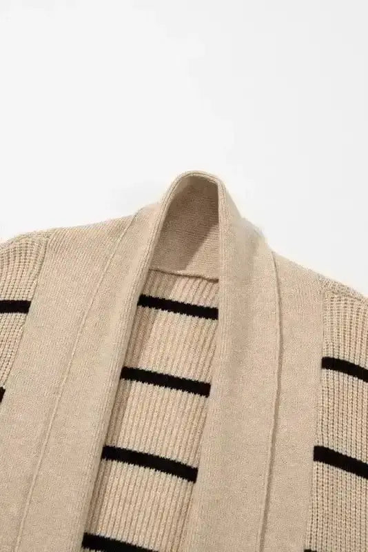 Shawl Collar Stripe Cardigan Women UK