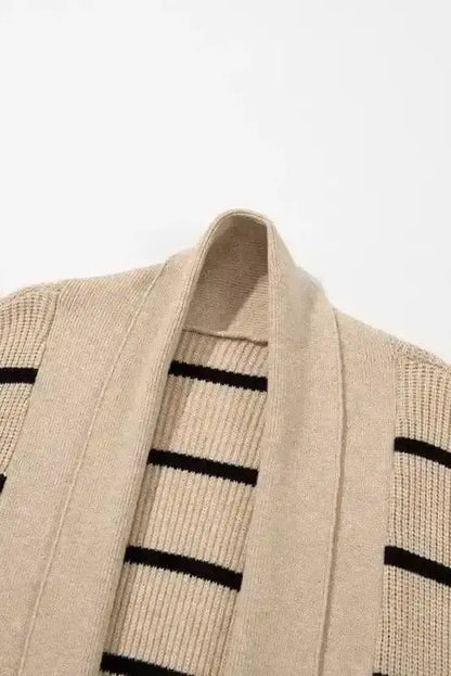 Shawl Collar Stripe Cardigan Women UK