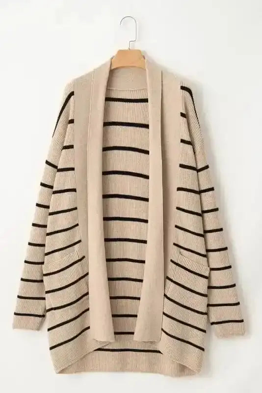 Shawl Collar Stripe Cardigan Women UK