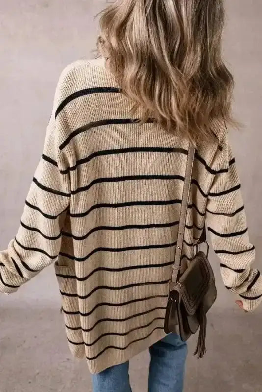 Shawl Collar Stripe Cardigan Women UK