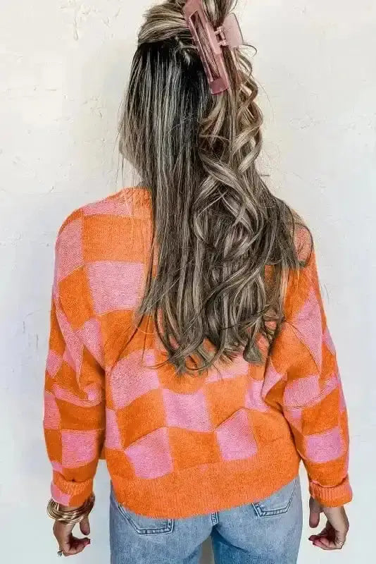 Checkered Open Front Cardigan Women UK