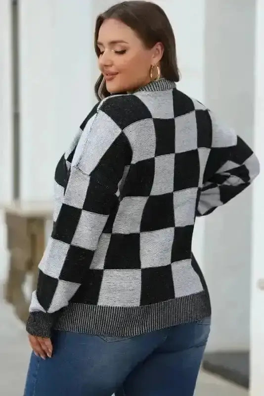 Checkered Open Front Cardigan Women UK