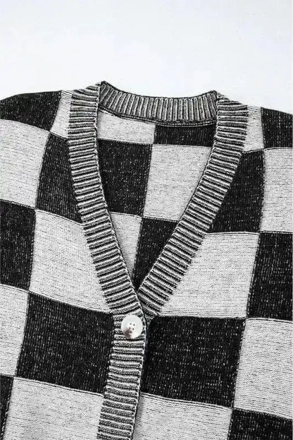Checkered Open Front Cardigan Women UK