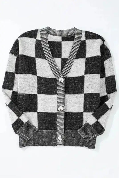 Checkered Open Front Cardigan Women UK