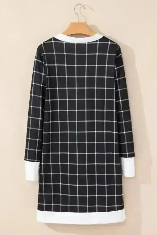 Cosy Pocketed Plaid Duster Cardigan Women UK