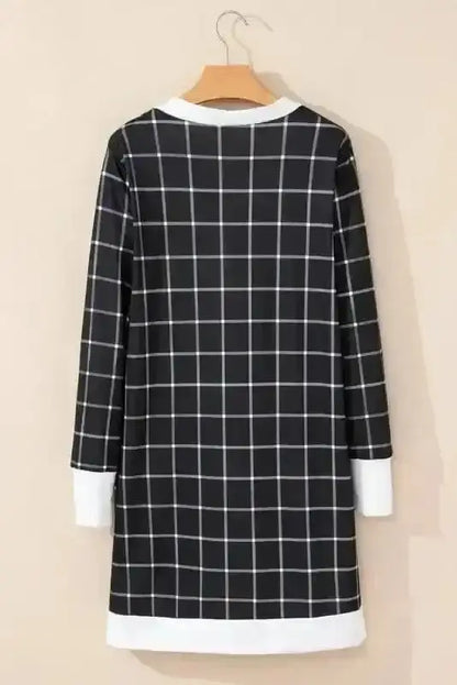 Cosy Pocketed Plaid Duster Cardigan Women UK