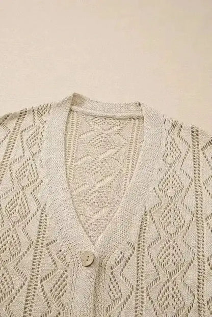 Cable Knit Eggshell Cardigan Women UK
