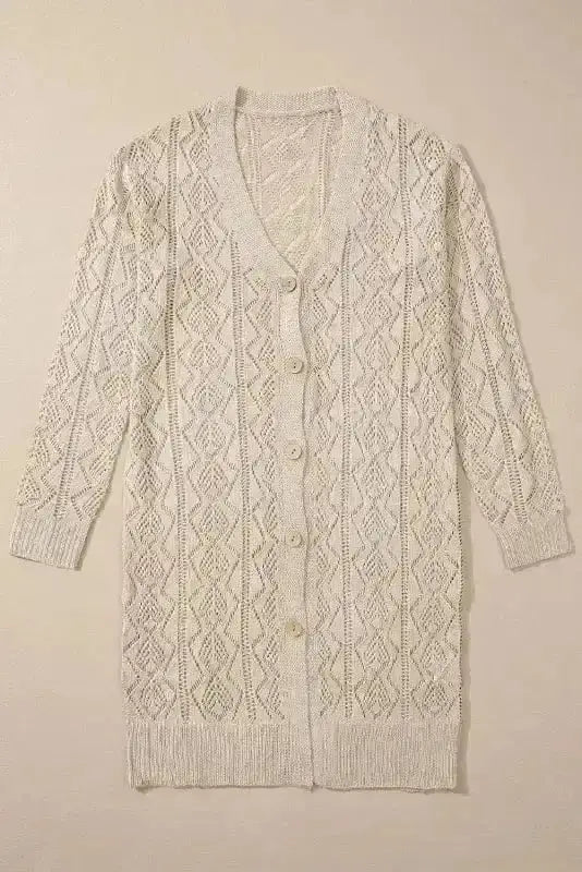 Cable Knit Cream Cardigan Women UK