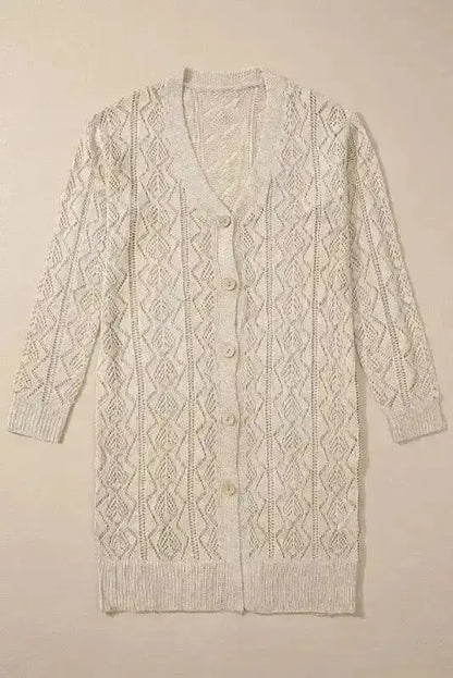 Cable Knit Eggshell Cardigan Women UK