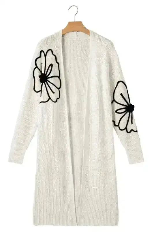 Embroidered Floral Duster Cardigan Women UK