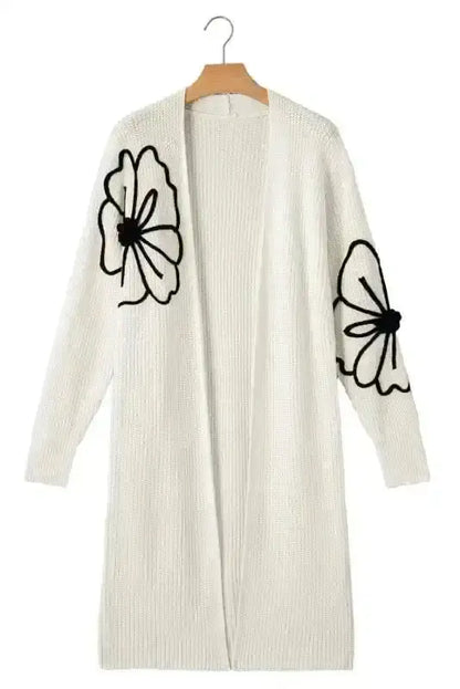 Embroidered Floral Duster Cardigan Women UK