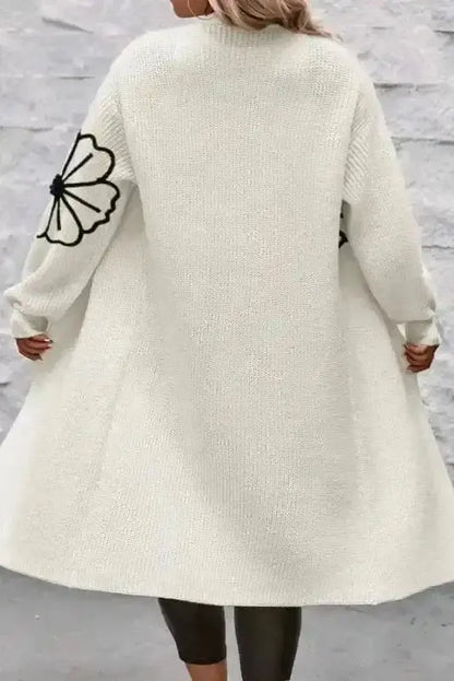 Embroidered Floral Duster Cardigan Women UK