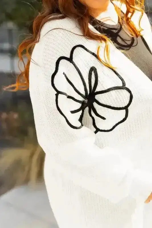 Embroidered Floral Duster Cardigan Women UK