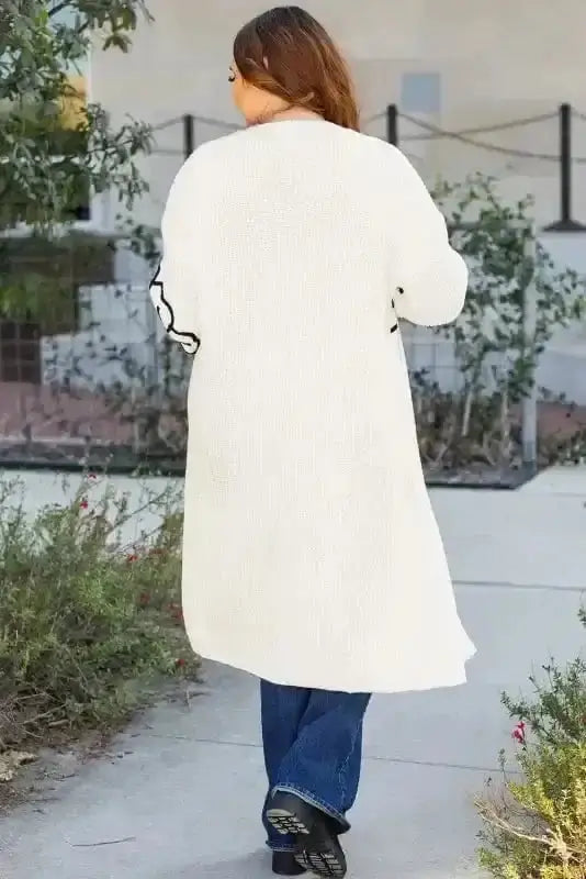 Embroidered Floral Duster Cardigan Women UK