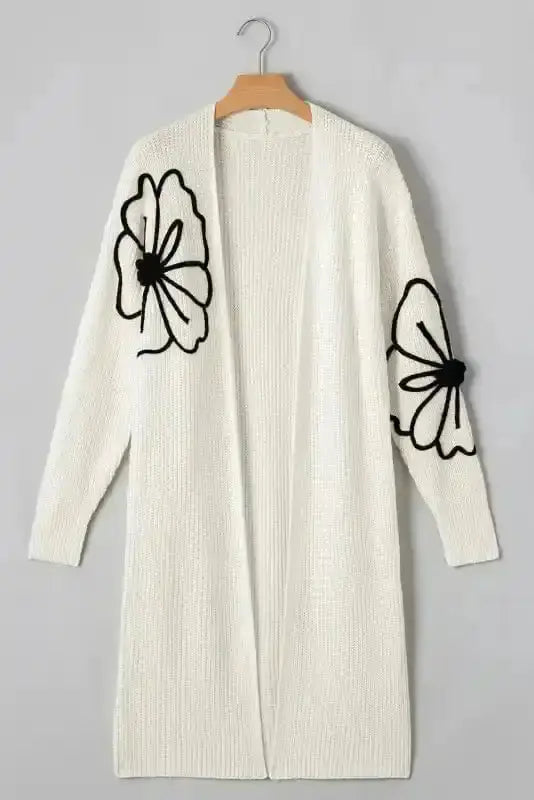 Embroidered Floral Duster Cardigan Women UK