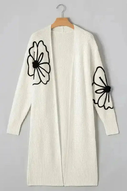 Embroidered Floral Duster Cardigan Women UK