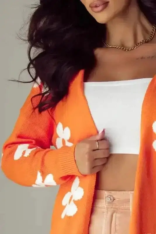 Floral Loose Open Front Cardigan Women UK