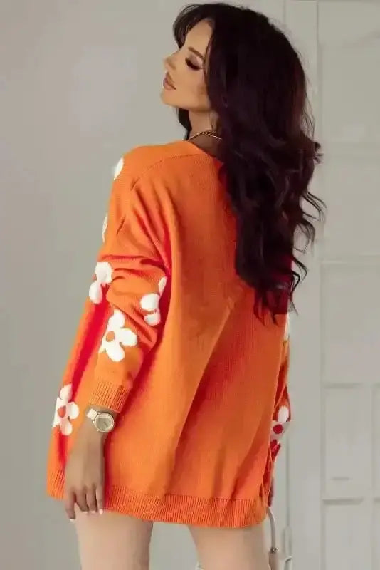 Floral Loose Open Front Cardigan Women UK
