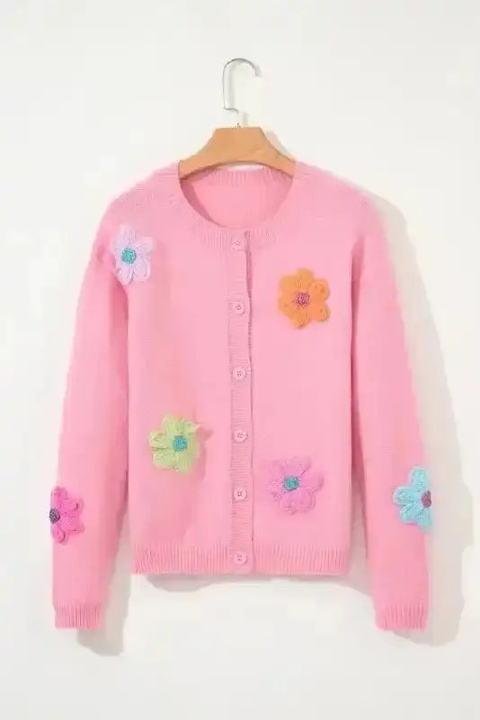 Flower Patch Knit Cardigan Women UK
