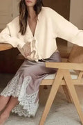 Bowknot Loose V-Neck Knit Cardigan Women UK