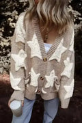 Khaki Sherpa Knit Cardigan Women UK