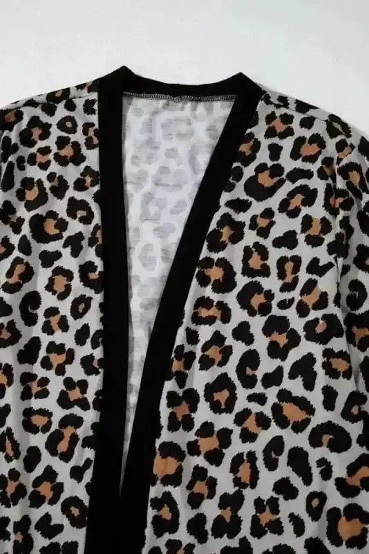 Leopard Open Front Duster Cardigan Women UK