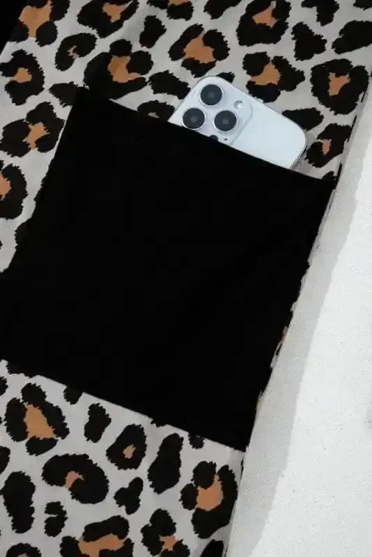 Leopard Open Front Duster Cardigan Women UK