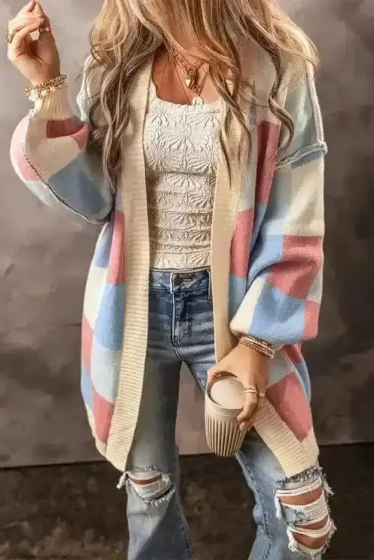 Monochrome Mosaic Slouch Cardigan Women UK