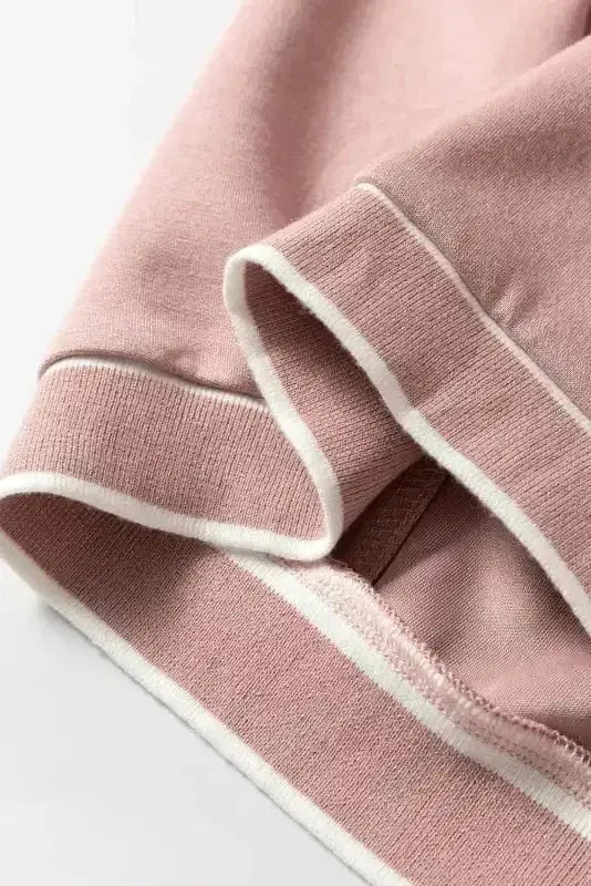 Pink Contrast Trim Button Cardigan Women UK