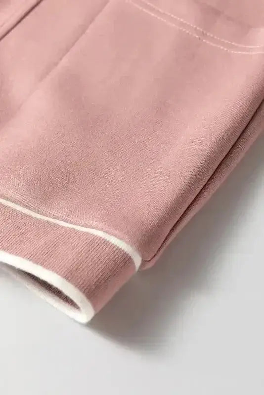 Pink Contrast Trim Button Cardigan Women UK