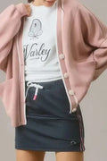 Pink Contrast Trim Button Cardigan Women UK