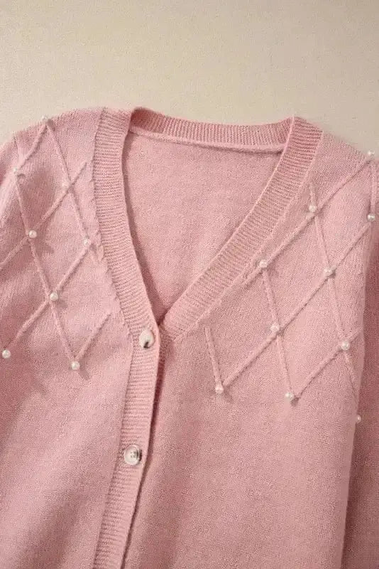 Pearl Button Knit Cardigan Women UK