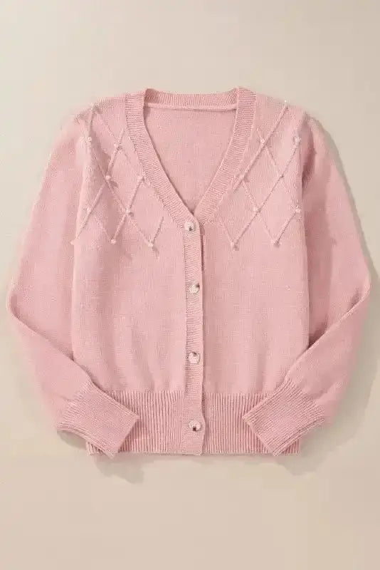 Pearl Button Knit Cardigan Women UK