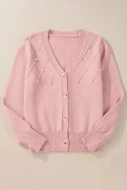 Pearl Button Knit Cardigan Women UK