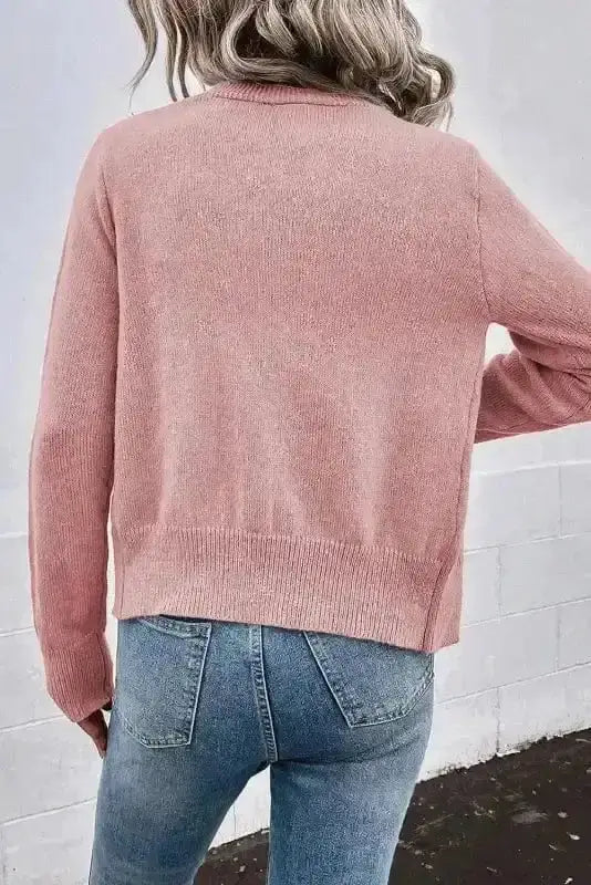 Pearl Button Knit Cardigan Women UK
