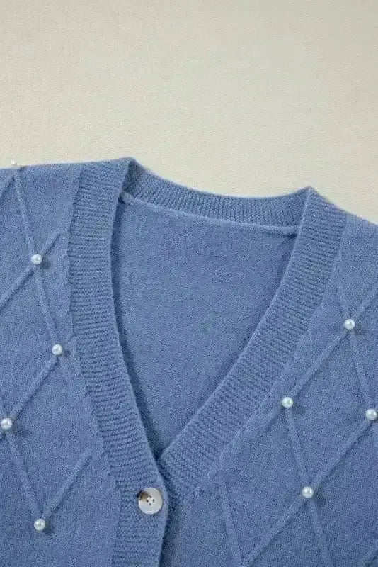 Pearl Button Knit Cardigan Women UK