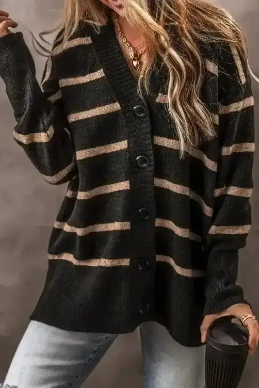 Relaxed Stripe Knit Cardigan Women UK
